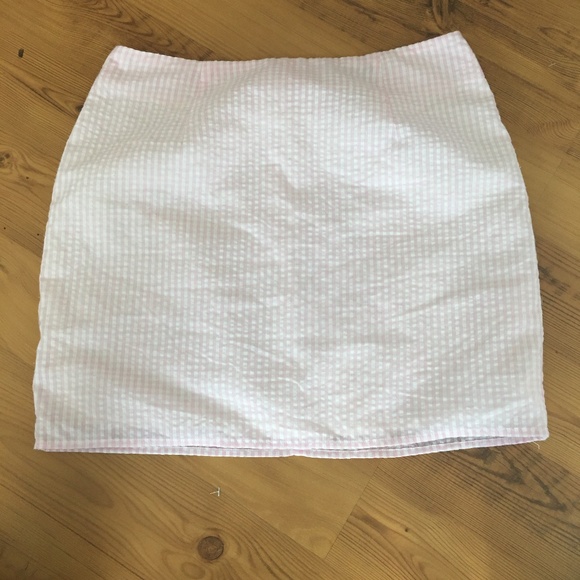 MinkPink Pink & White Seersucker Skirt Size M